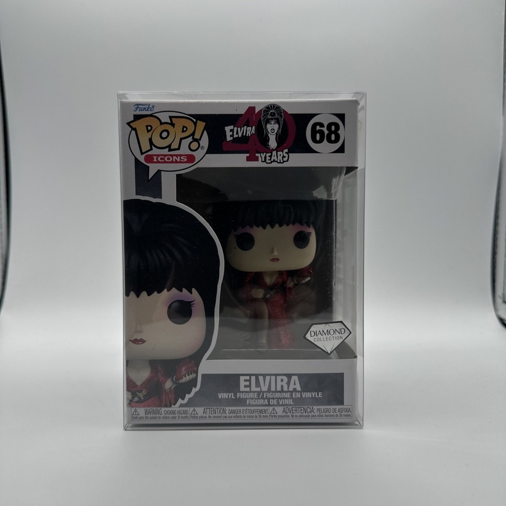Funko Pop Icons Elvira #68 Diamond Collection 40th Anniversary New In Box
